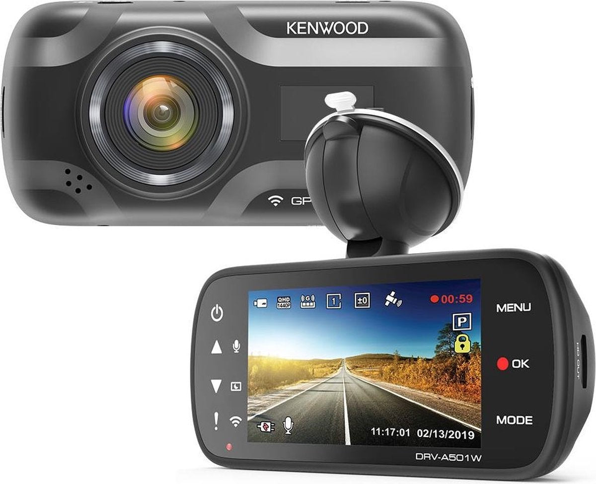 KENWOOD DRV-A501W 16gb Wifi GPS Quad HD dashcam voor auto