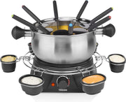 Tristar FO-1109 Familie Fonduepan met 8 Vorkjes en 6 Bakjes 1.3L 1400W Zwart/RVS