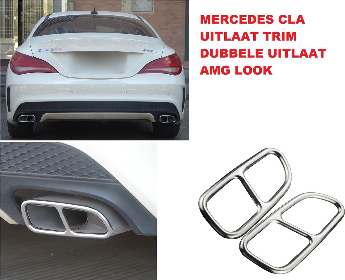 Mercedes AMG Look Chrome uitlaat trim tip decoratie lijsten Mercedes CLA W117 C117 CLA200 CLA220 CLA250 CLA 45AMG