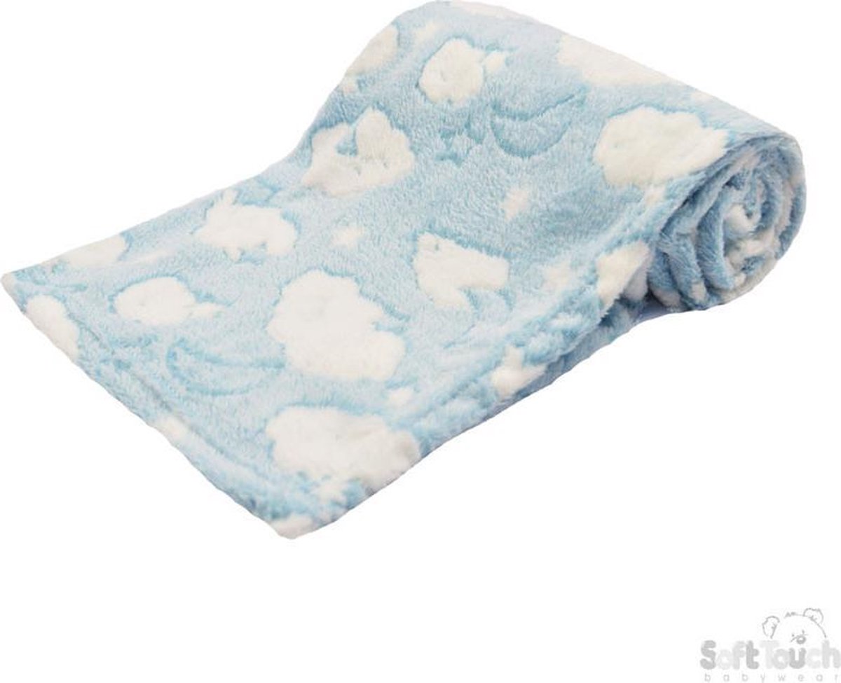 Soft Touch Deken Cloud Embossed 70 X 100 Cm Fleece Blauw