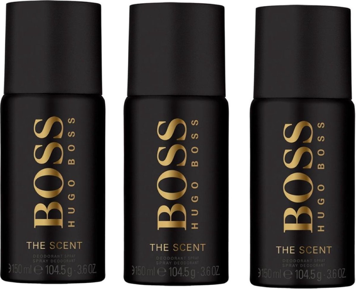 3x Hugo Boss Deodorant spray The Scent for men - Bundelvoordeel