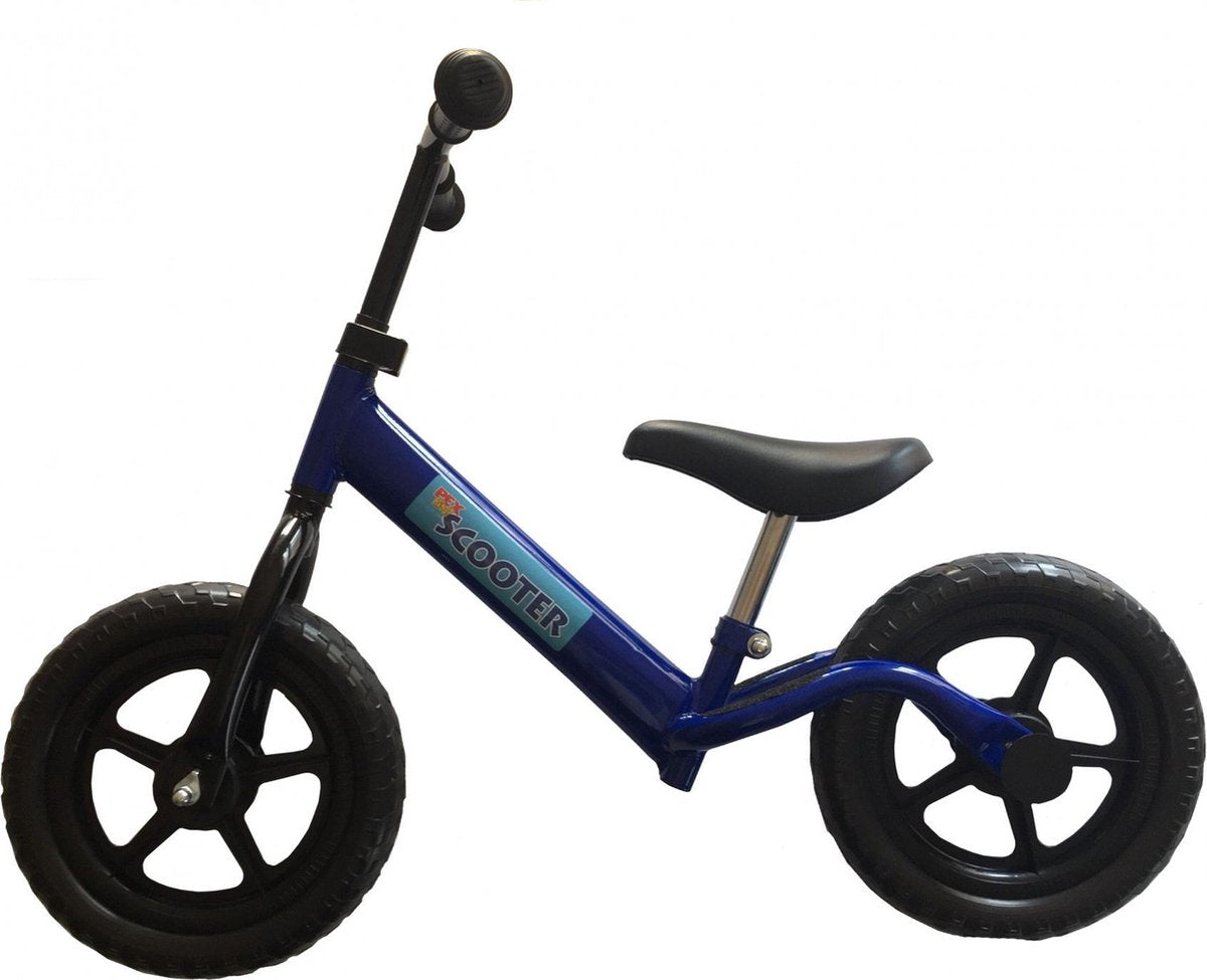 PexKids kinder scooter Loopfiets - 12 inch - Staal - Blauw