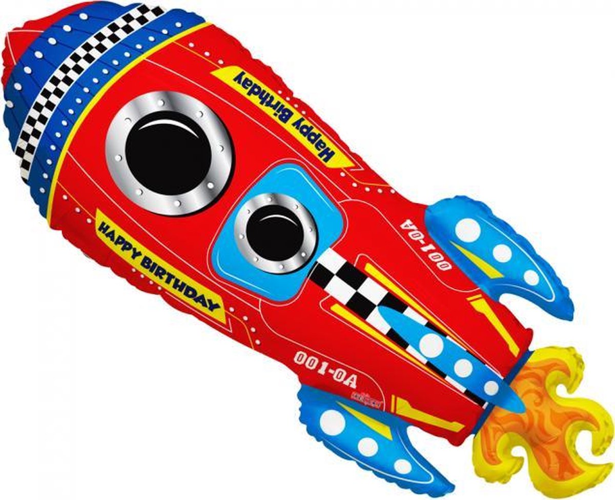 Folie ballon xl raket 71 cm groot