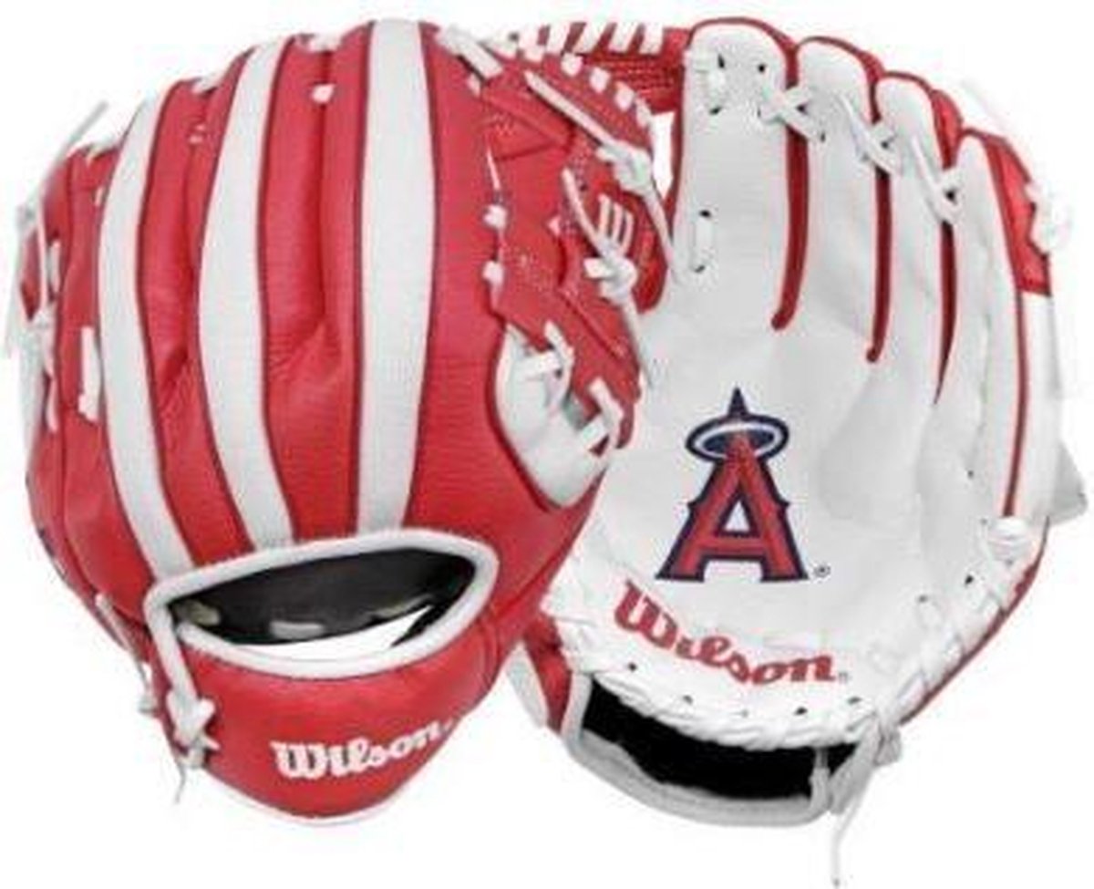 Wilson WTA02RB16 Jeugd Honkbalhanschoen 10 Inch MLB Team Angels - Linkshandig vangen