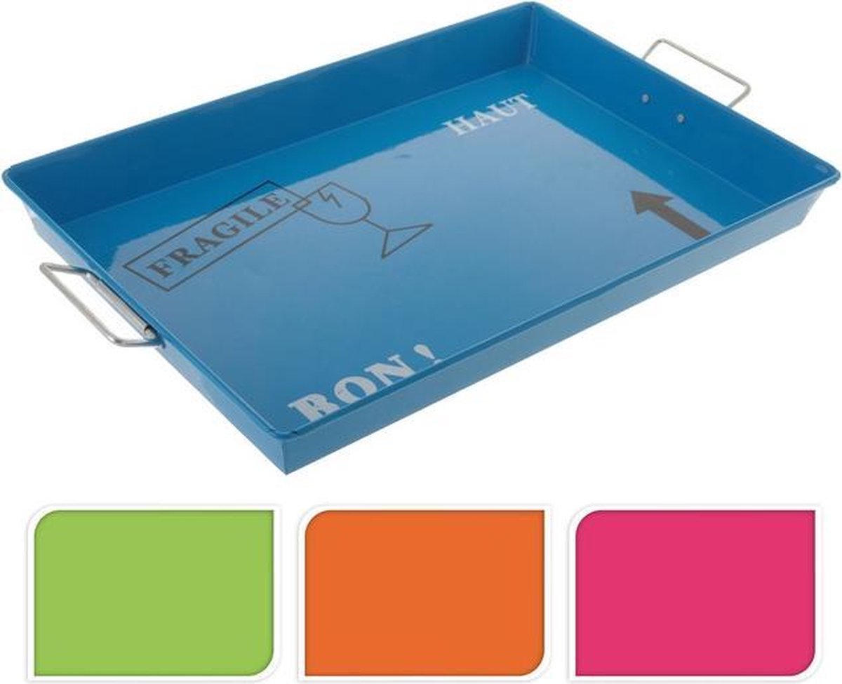 DSM Dienblad - 31 x 46 cm - Metaal - Blauw