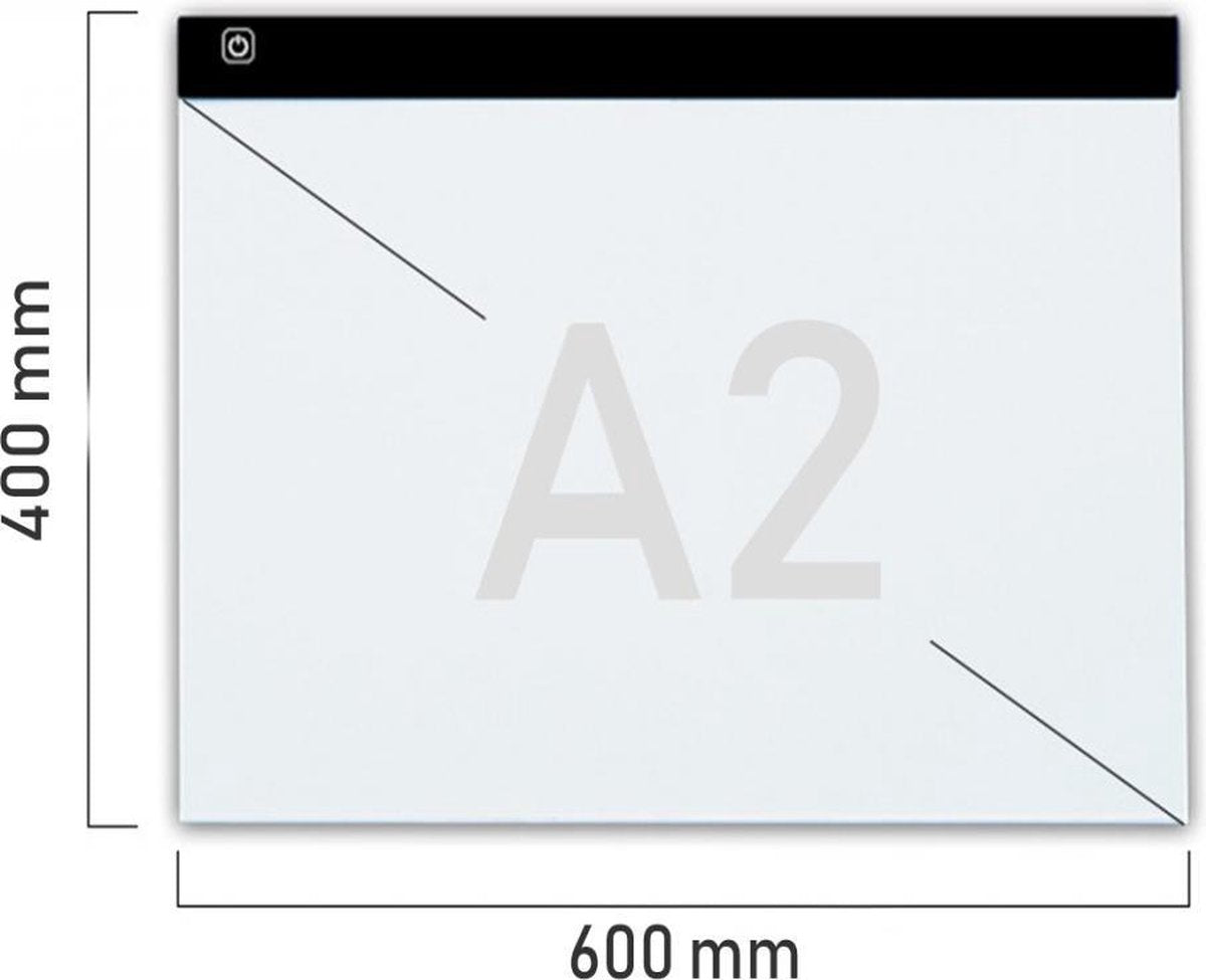 A2 Lightpad / LED licht Lichtbak / Tekentafel / Lichttafel / Lichtbox / Lightbox met 3 DIMBARE lichtstanden