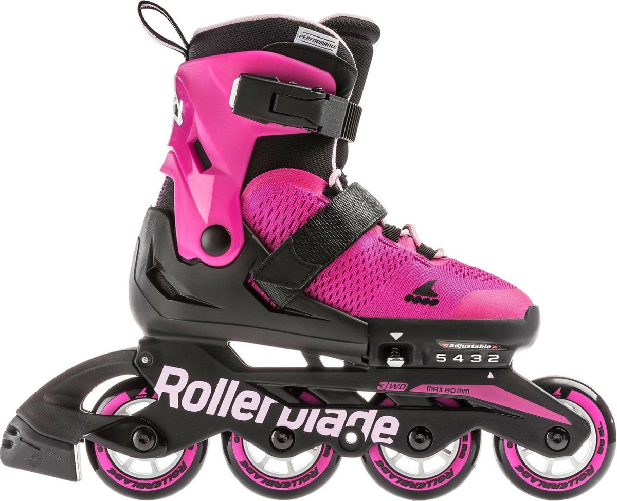 Rollerblade Microblade Inlineskates - Maat 28-32 - Unisex - zwart/ roze