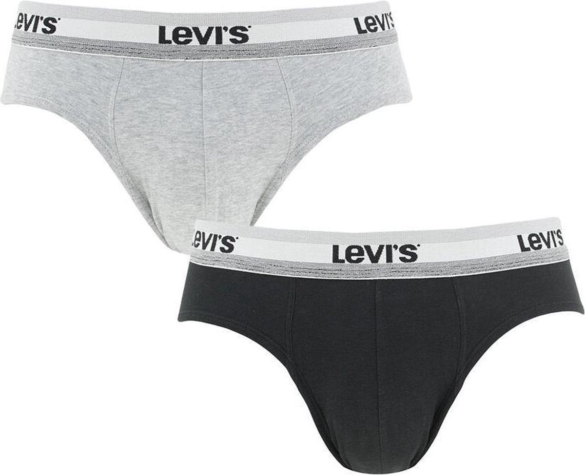 Levi's sportswear 2P slips zwart & grijs - M