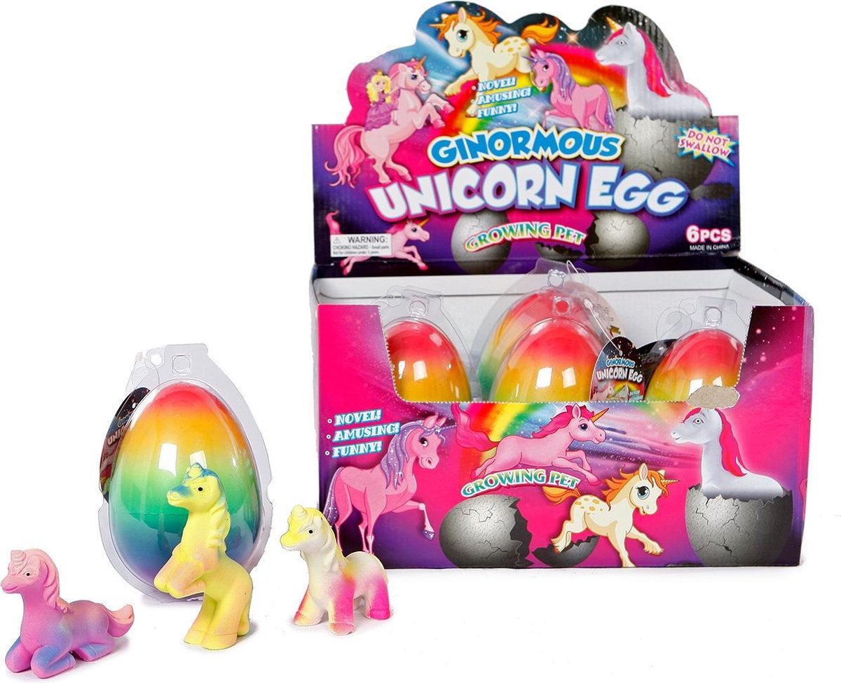 Jumbo ei met groeiende unicorn 11 cm