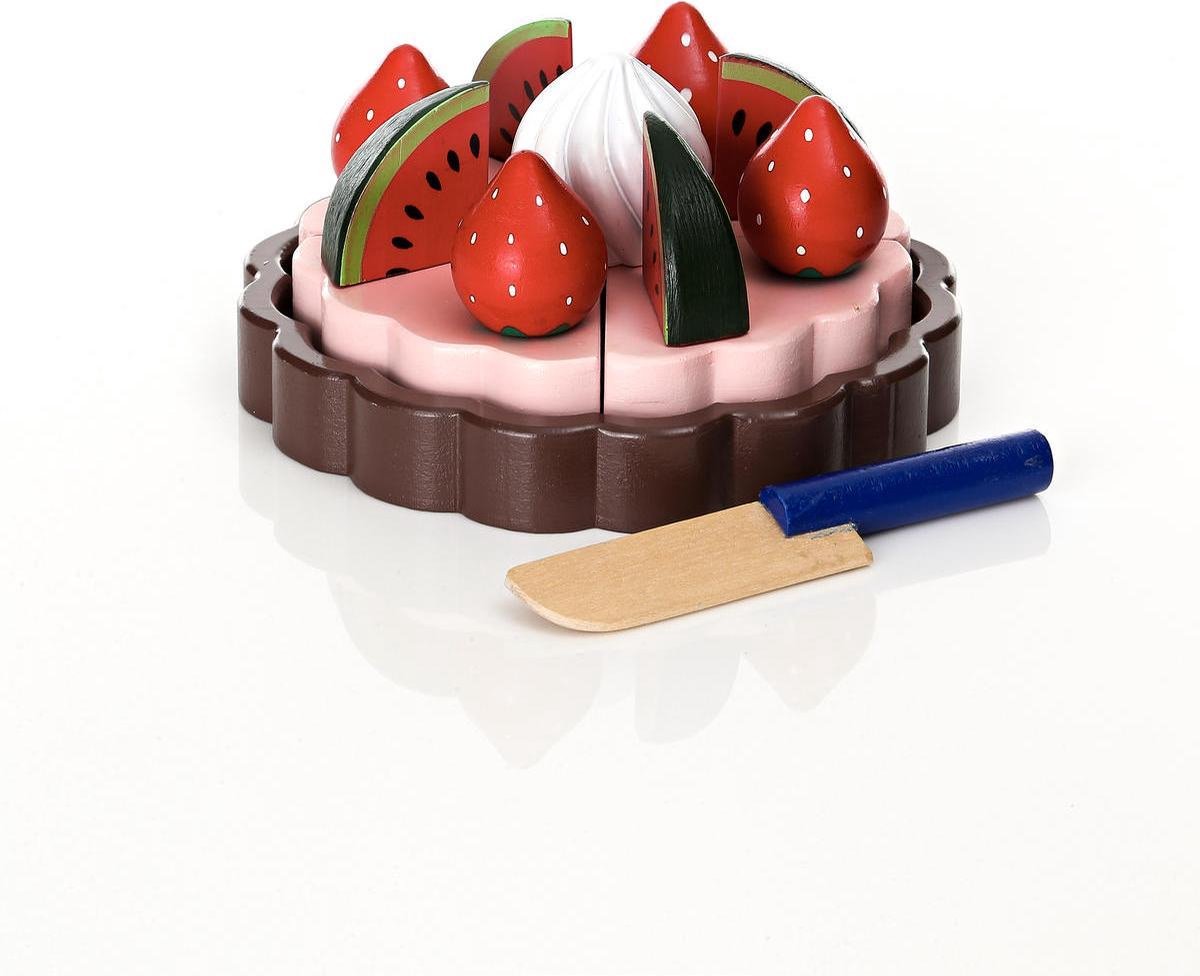 Speelgoed Chocoladetaart Met Velcro - Bruin - Hout