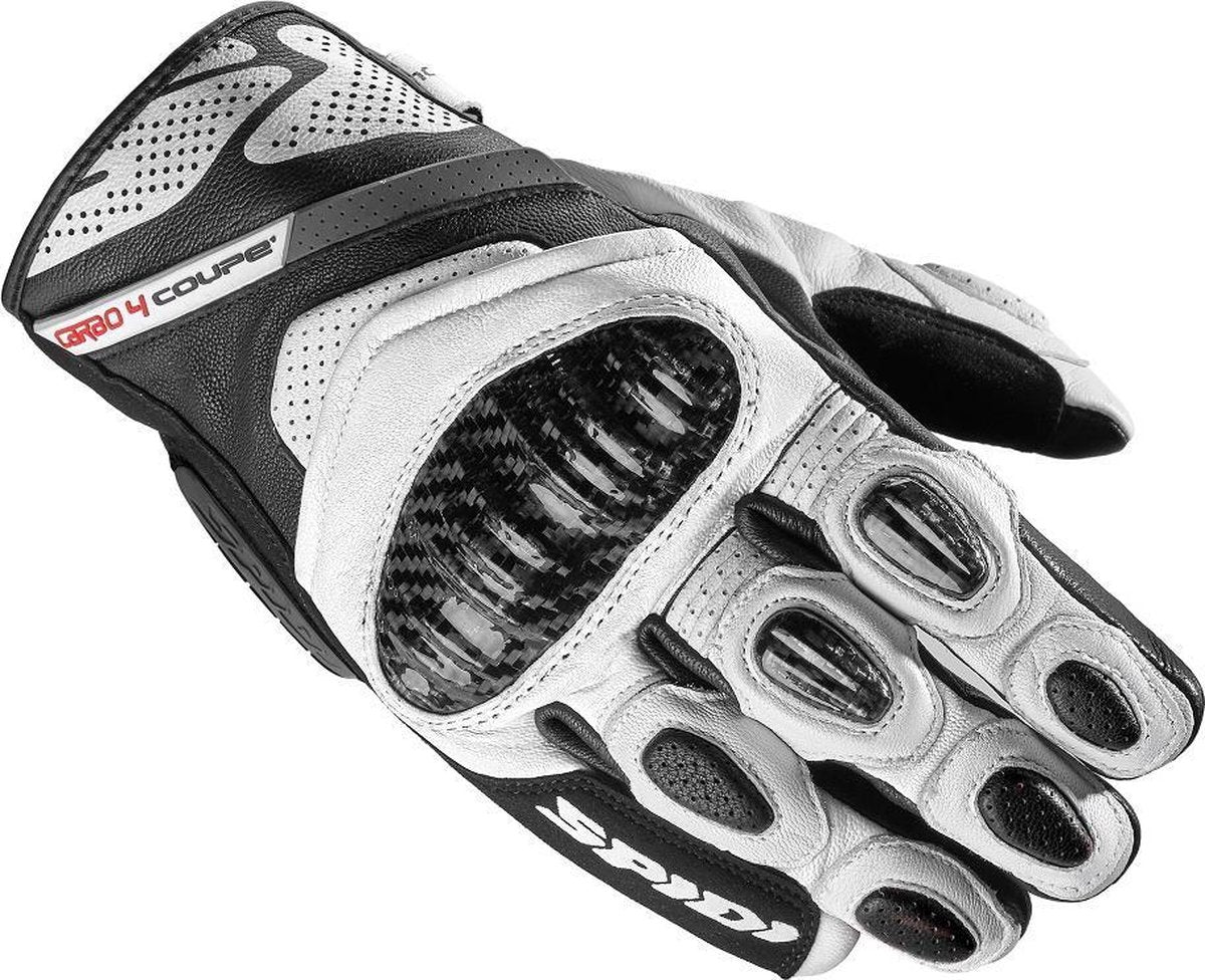 Spidi Carbo 4 Coupe Black White Motorcycle Gloves S