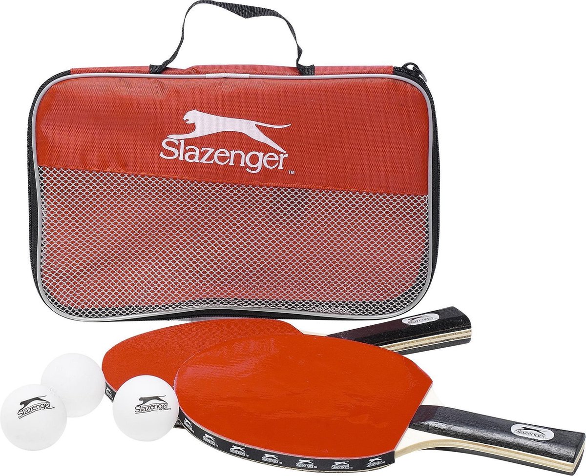 Slazenger tafeltennisset - 6-delig - 2 bats - 3 ballen - opbergtas