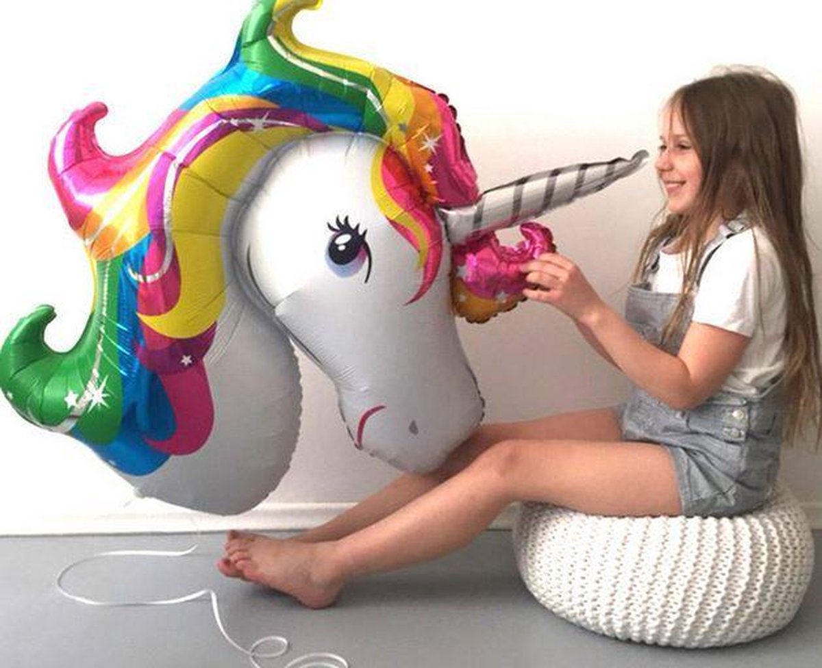 Helium ballon (leeg) unicorn / eenhoorn regenboog