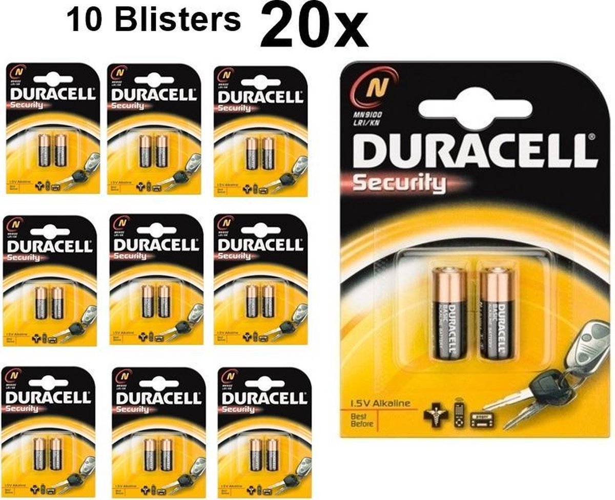 20 Stuks (10 Blisters a 2st) - Duracell LR1 / N / E90 / 910A 1