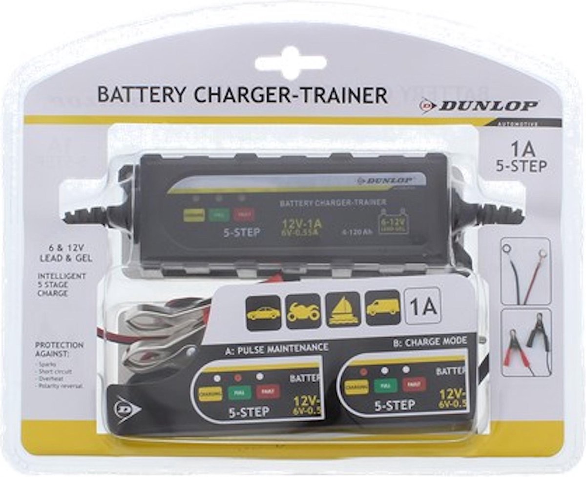 Dunlop Accu lader - Topkwaliteit acculader - Auto acculader - Dunlop H