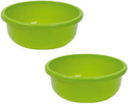 2x stuks kunststof afwasteil groen - 9 liter - afwasbak / teiltje