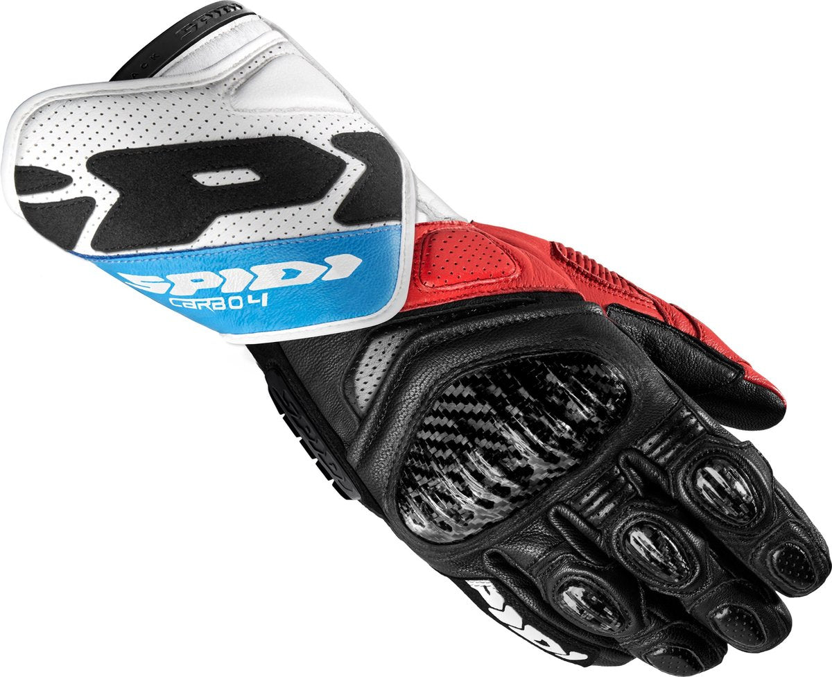 Spidi Carbo 4 Red Light Blu Motorcycle Gloves S
