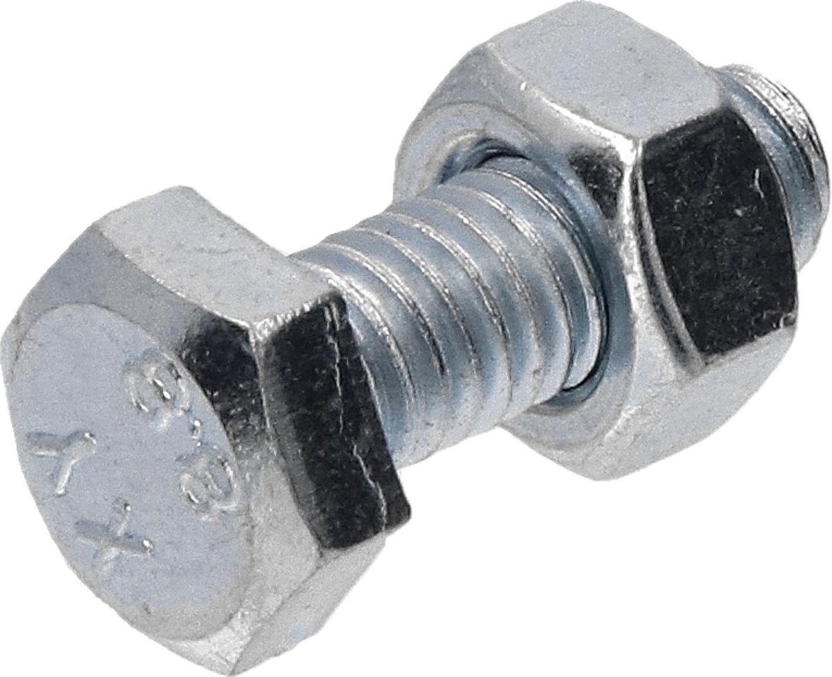 Zeskantbout met moer M6x16 per 100 gegalvaniseerd