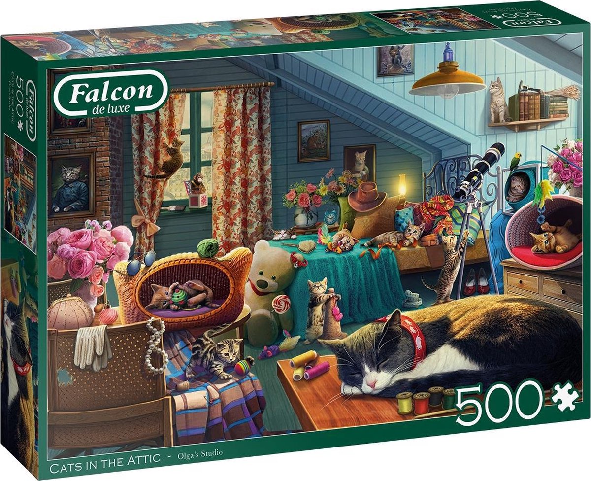 Falcon puzzel Cats in the Attic - Legpuzzel - 500 stukjes
