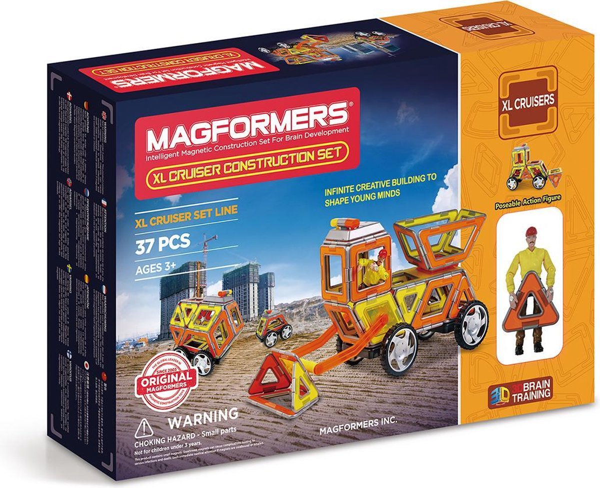 Magformers XL Cruiser Construction Set - 37 Onderdelen - Magnetische Bouwset