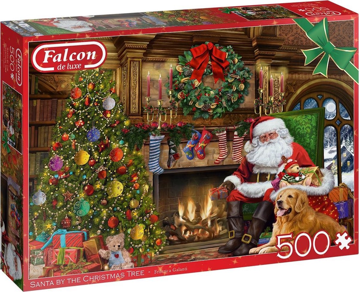 Falcon puzzel Santa by the Fireplace - Legpuzzel - 500 stukjes