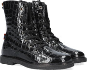 Koel4kids 11m002 Veterboots - Laarzen Met Veters - Meisjes - Zwart - Maat 30