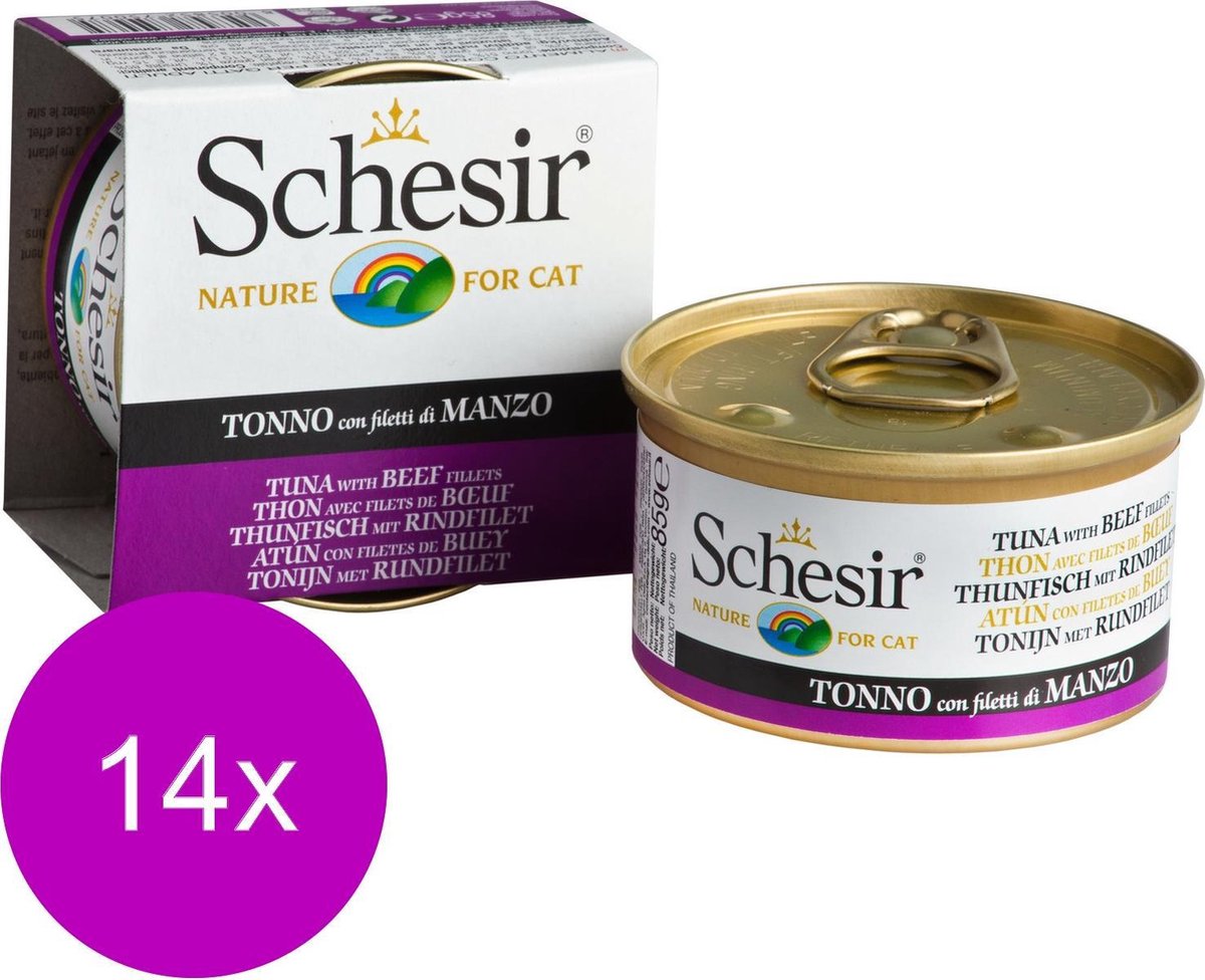 Schesir adult tonijn met rund - 14 st à 85 gr