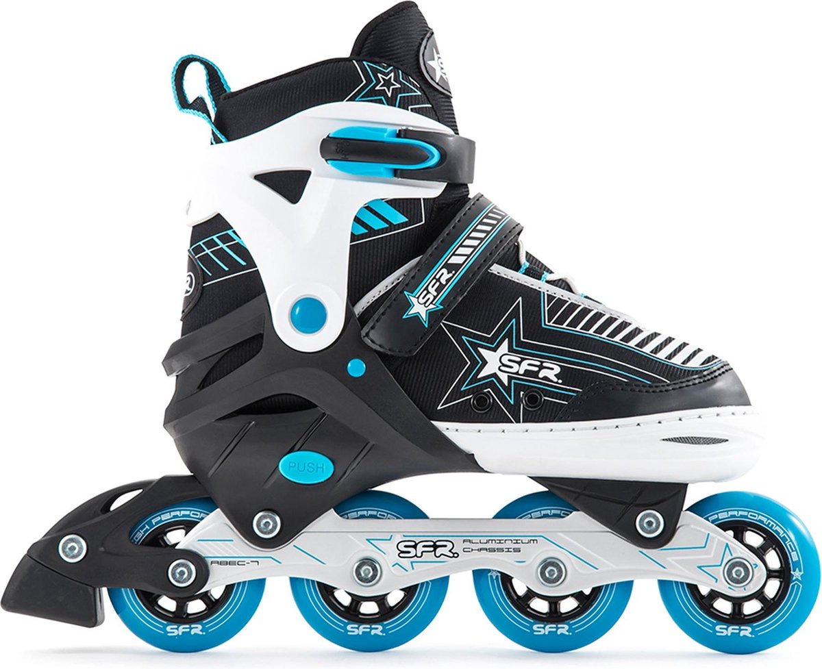 SFR Pulsar  Inlineskates - Maat 25-29 - Unisex - zwart/wit/blauw