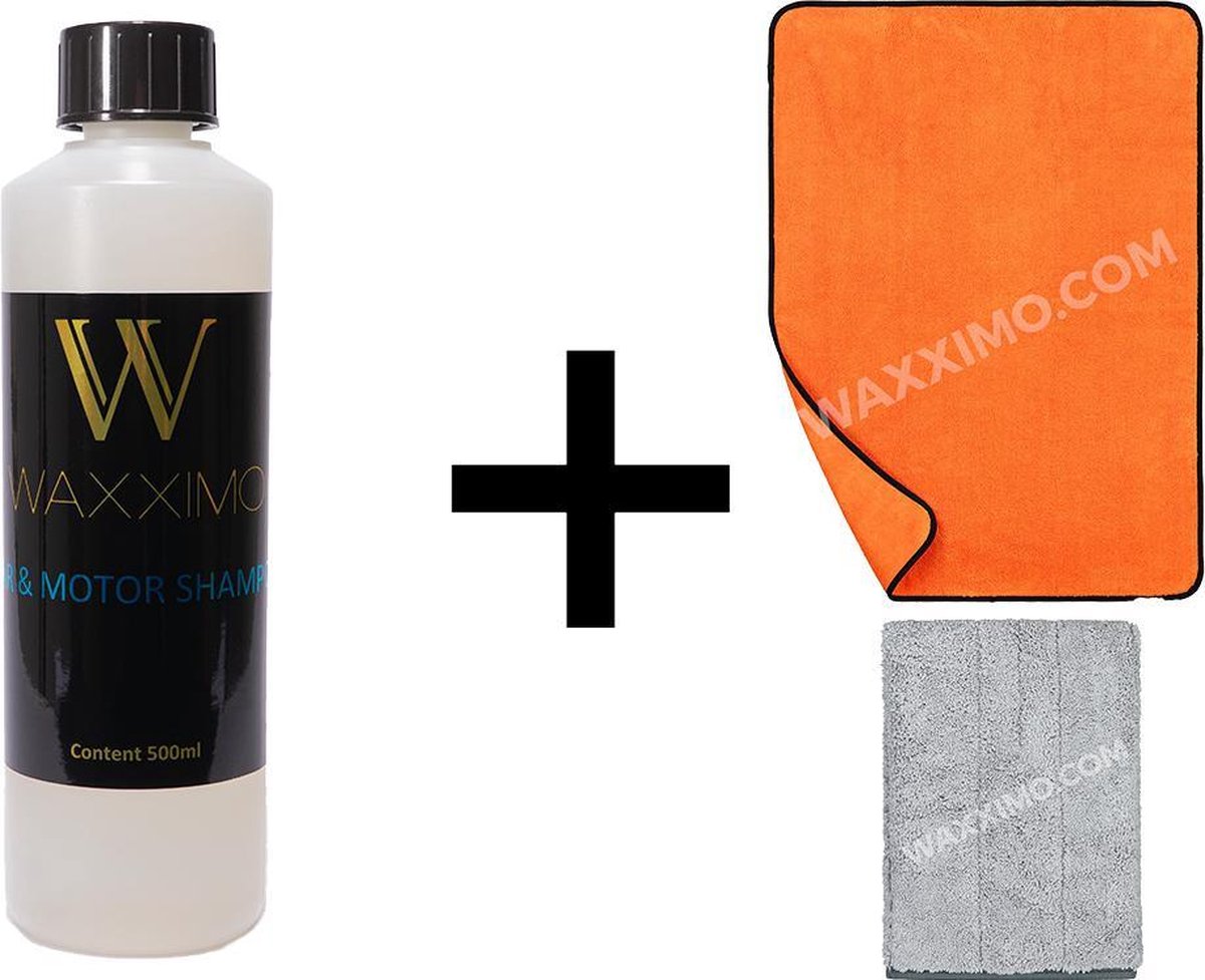 Waxximo COMBIDEAL Autoshampoo + Washandschoen + Droogdoek XL -  Autoshampoo - Motor shampoo - Auto wassen - Auto Shampoo