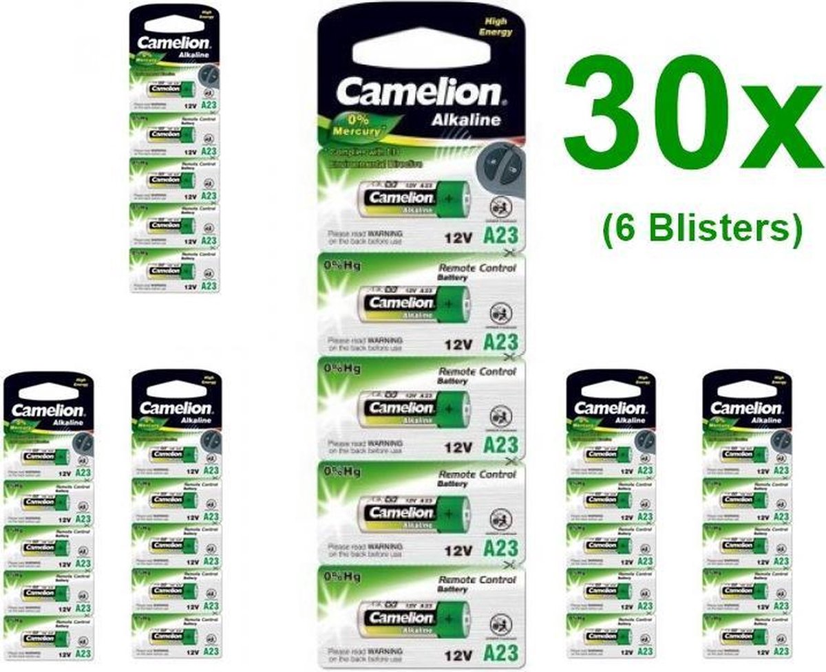30 Stuks (6 blisters) - Camelion A23 23A 12V L1028F Alkaline batterij