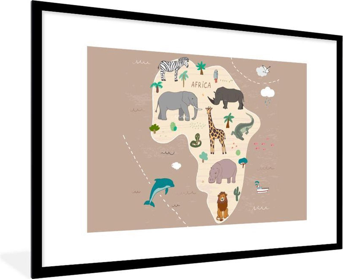 Wereldkaart kinderen - Afrika - Dieren