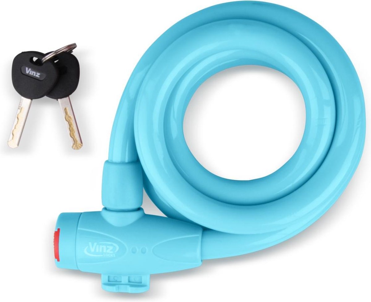 Vinz Musala Spiraal Kabelslot / Fietsslot voor Kinderfiets 15mm Blauw - 150cm