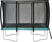 Etan Premium Gold Trampoline met net deluxe - 281 x 201 cm / 0965 ft - incl. Deluxe Veiligheidsnet - UV-bestendig Randkussen - Groen - Rechthoekig