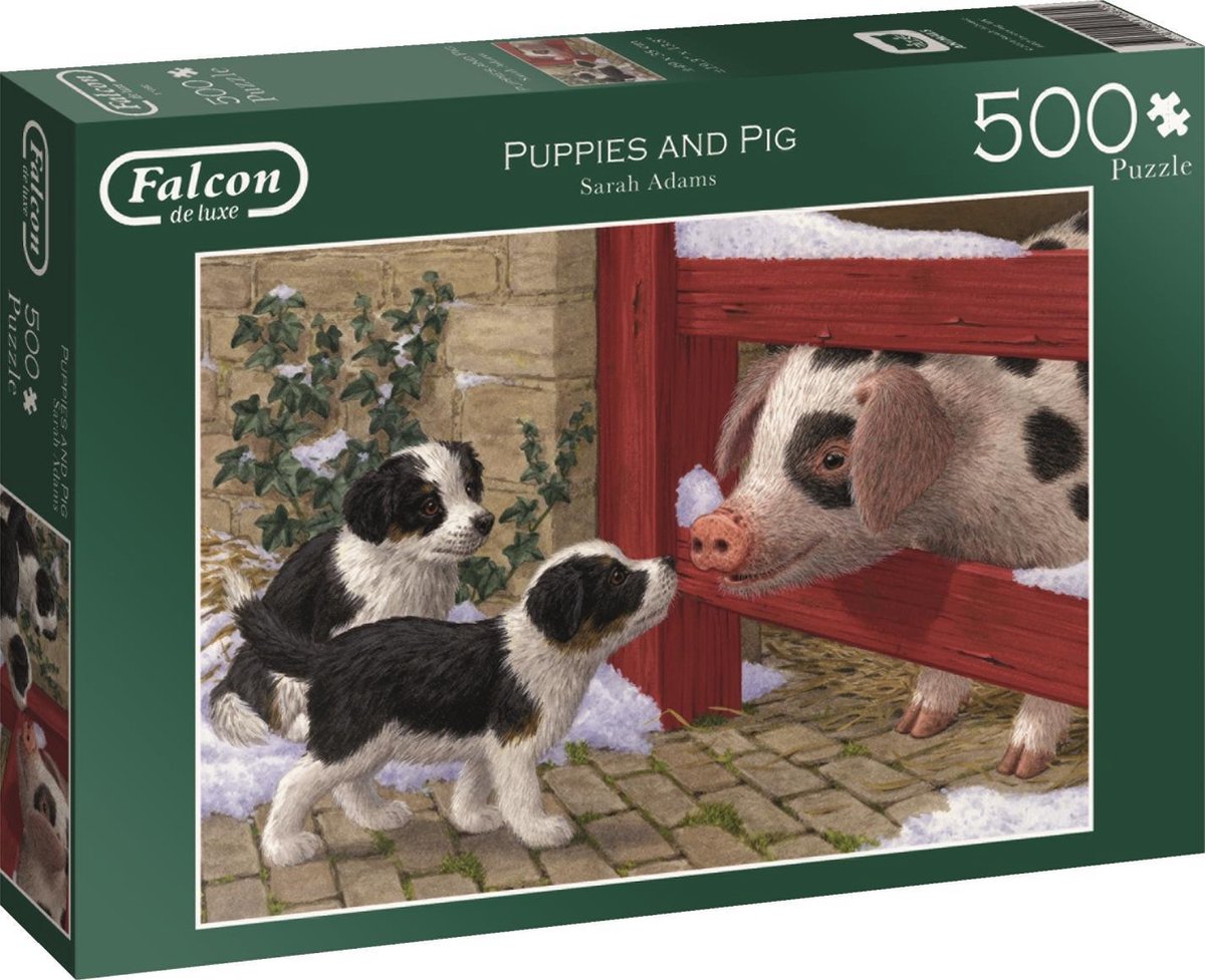 Falcon puzzel Puppies and Pig - Legpuzzel - 500 stukjes