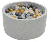 Ballenbak Grijs 90x40 met 250 ballen Transparant