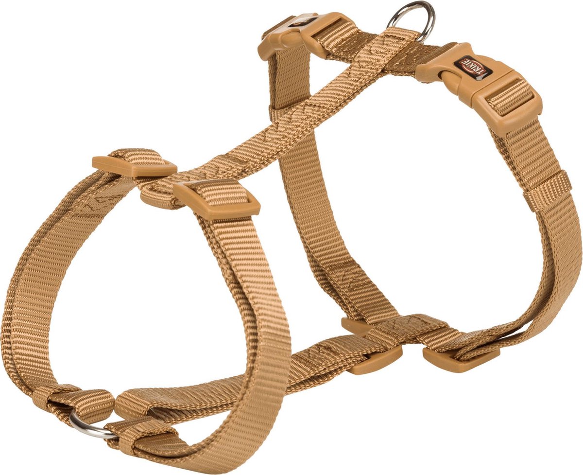 Hondentuigje - Premium H-tuig - M–L: 52–75 cm/20 mm - Kleur: Karamel