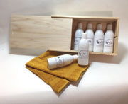 Cadeaupakket Saunageur opgiet: BOX 6x Sauna 250 ml met minicursus en handdoek