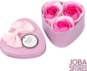 Zeep Roosjes Hart met 3 roosjes (Roze)