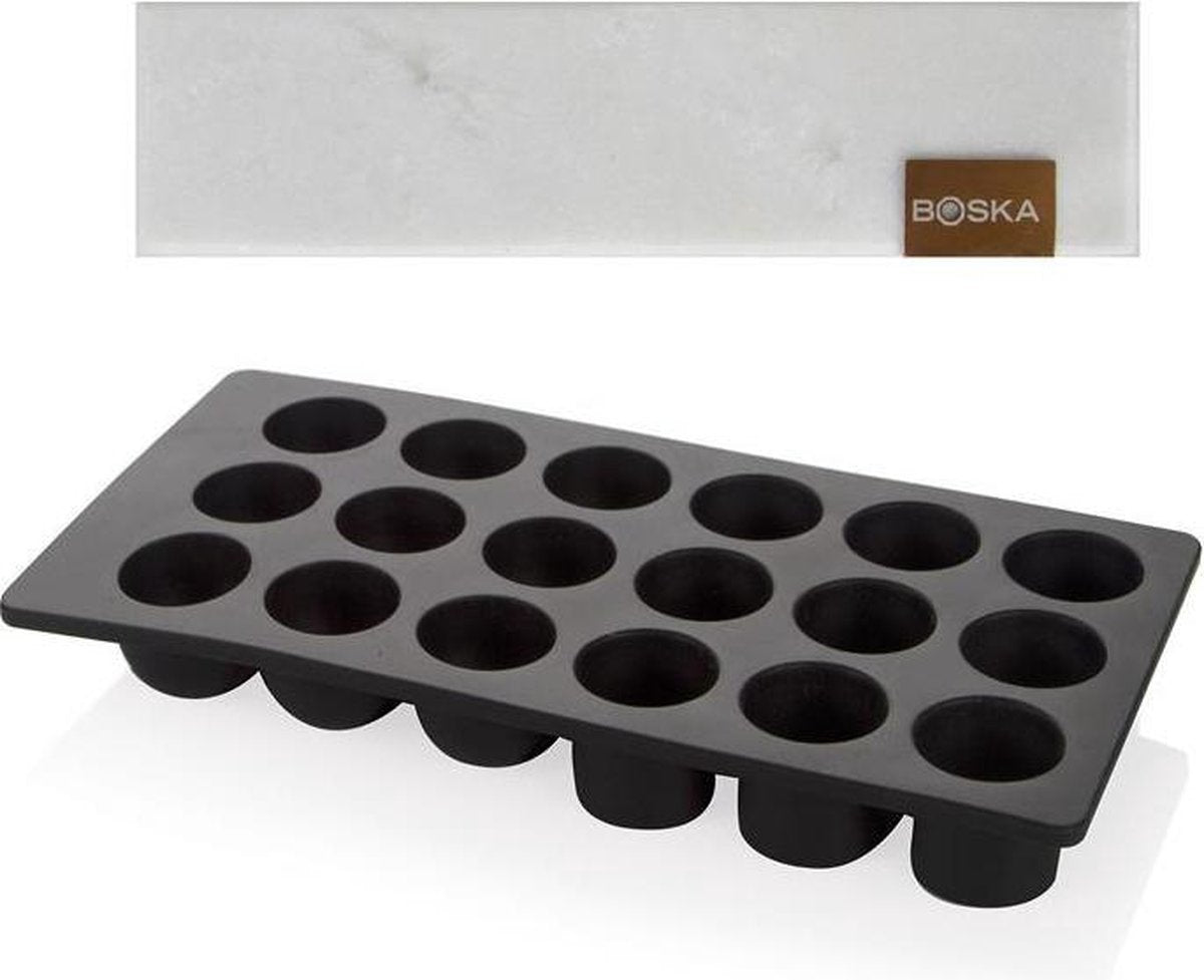 Boska Choco Bonbon DIY Serveer Set - Maak Je Eigen Bonbons - Incl. Marmeren Serveerplank - Wit