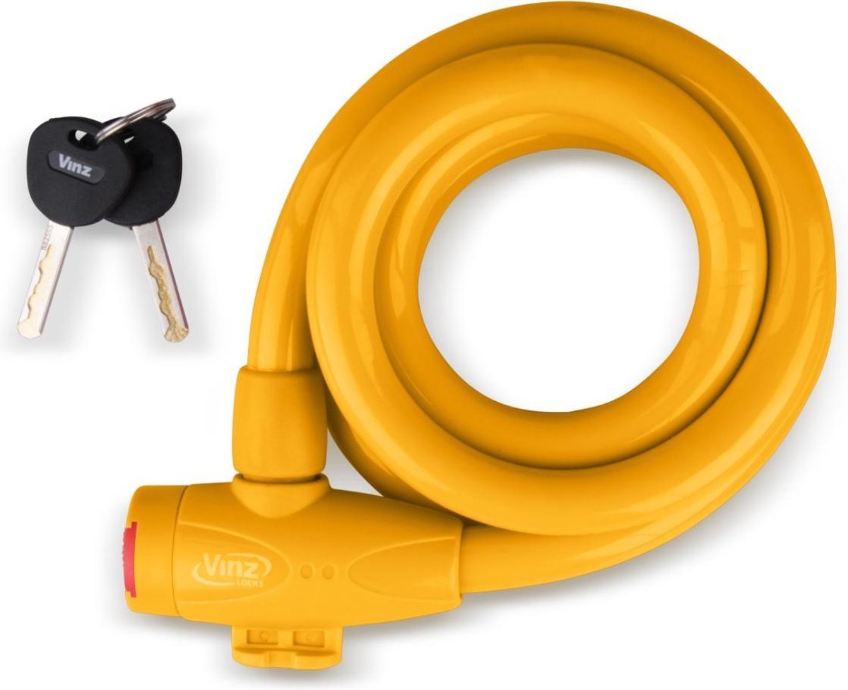 Vinz Musala Spiraal Kabelslot / Fietsslot voor Kinderfiets 15mm Oranje - 150cm