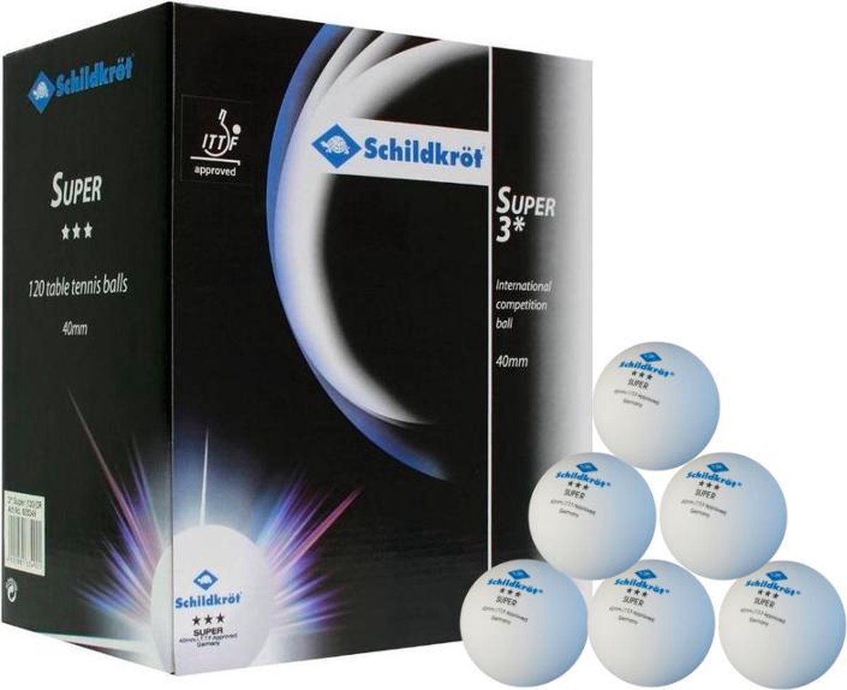 Donic Schildkröt Tafeltennisballen  wit  3 stars  120 Stuks