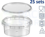 25 x Plastic vershoudbakjes met deksel - 180 ml - rond (ø95mm) - transparant - geschikt voor diepvries