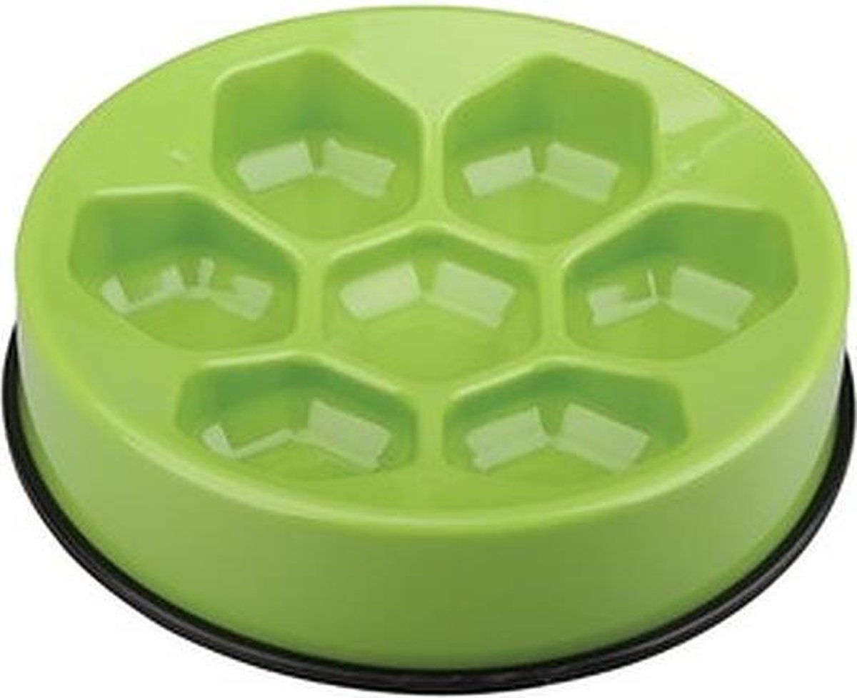M-pets Voerbak Slow Feeder Cavity Groen 25x25x5