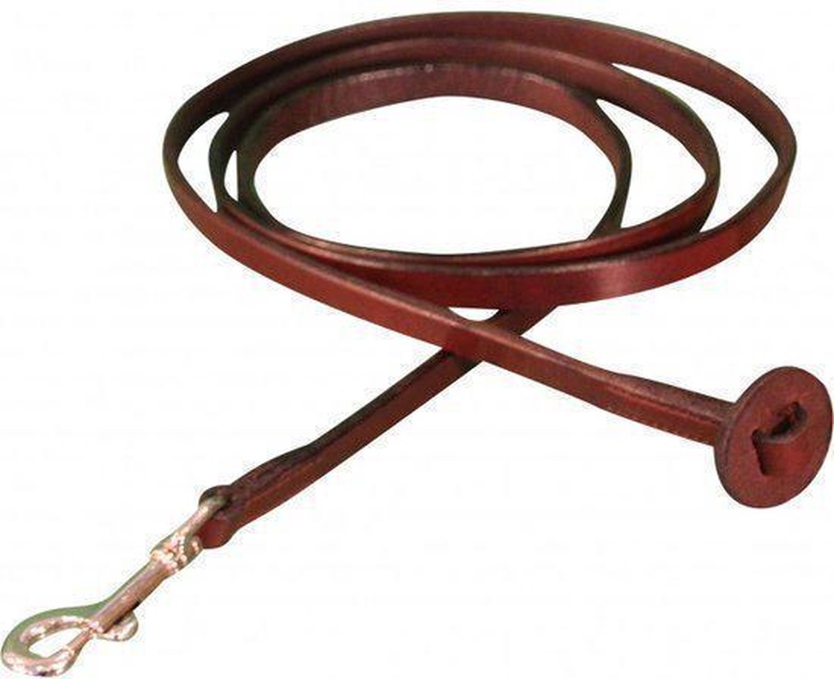MHS Halsters & leidlijnen Leren Voorbrenglijn Bruin/zilver
