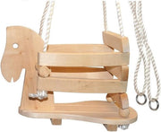 Babyschommel houten paard PP touwen (wit)