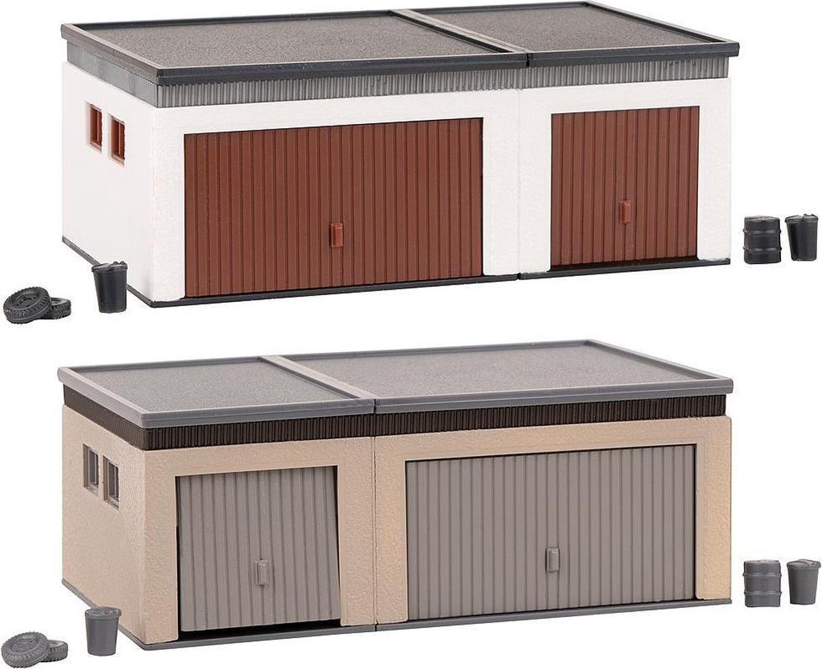 Faller - 2 Dubbele garages met aandrijfonderdelen