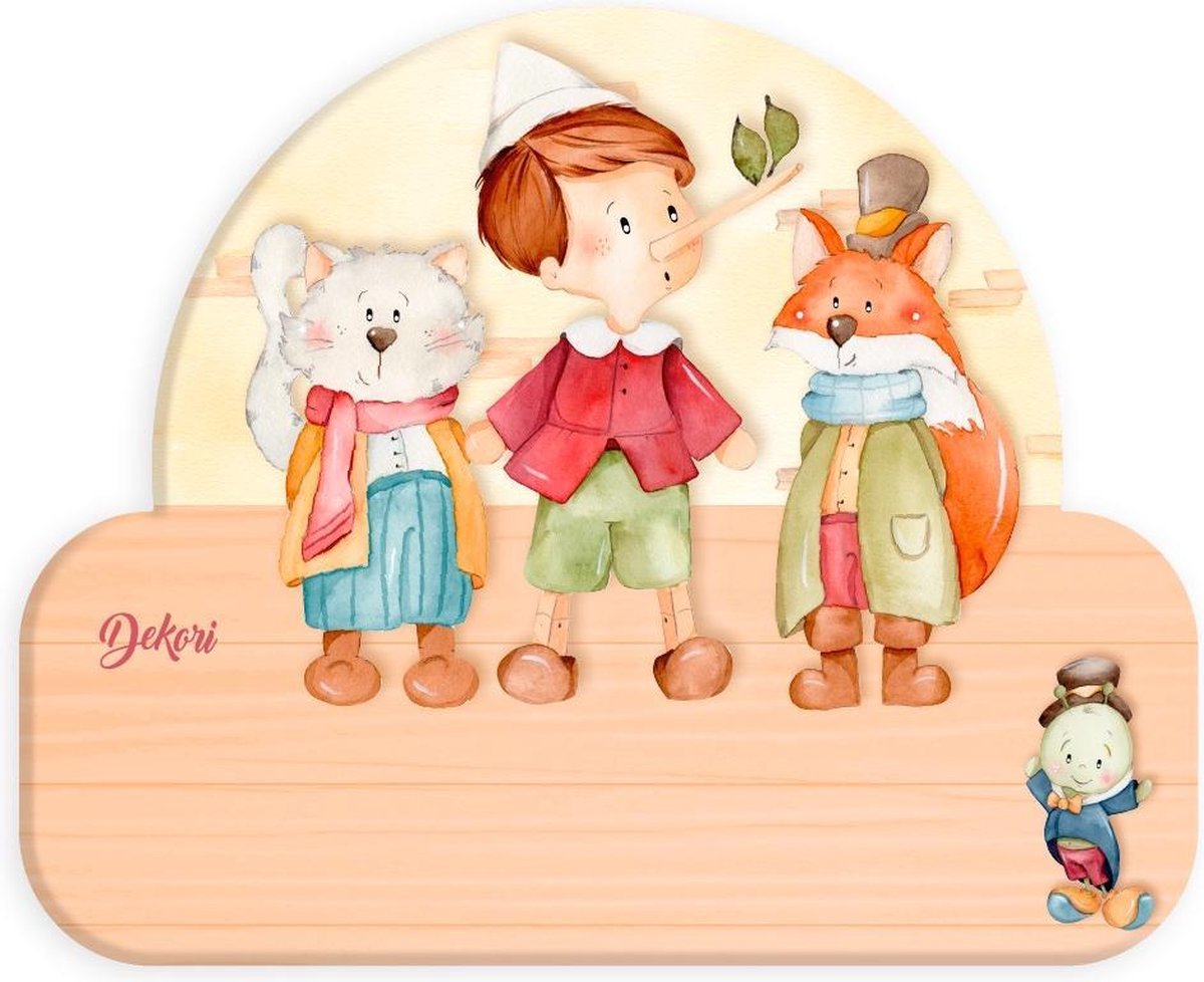 Dekori Naambord Pinokkio Junior 12 X 17 Cm Hout