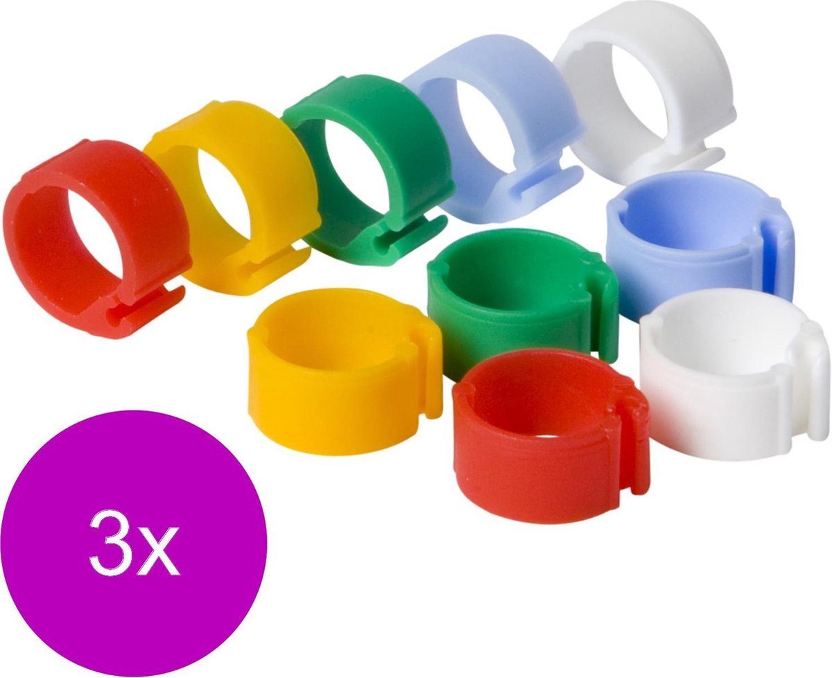 Fauna Private Label Duiven-Clickring 8 Mm - Duivenbroedartikelen - 3 x Assorti 10 stuks