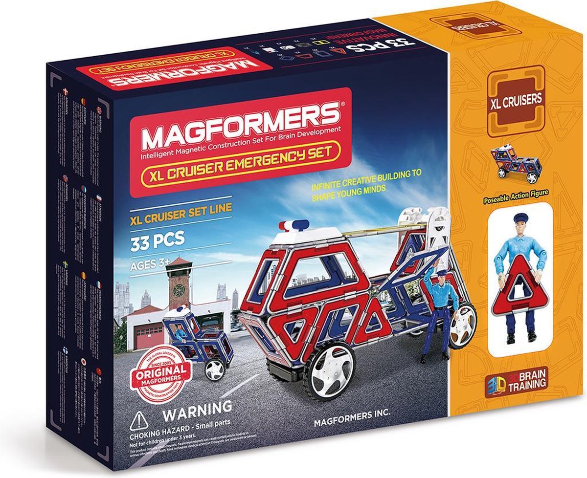 Magformers XL Cruisers Emergency Set - 33 Onderdelen - Magnetische Bouwset