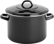 Lite-Body -  Soeppan/Stamppotpan  met deksel - 24cm/8l - Emaille - Zwart